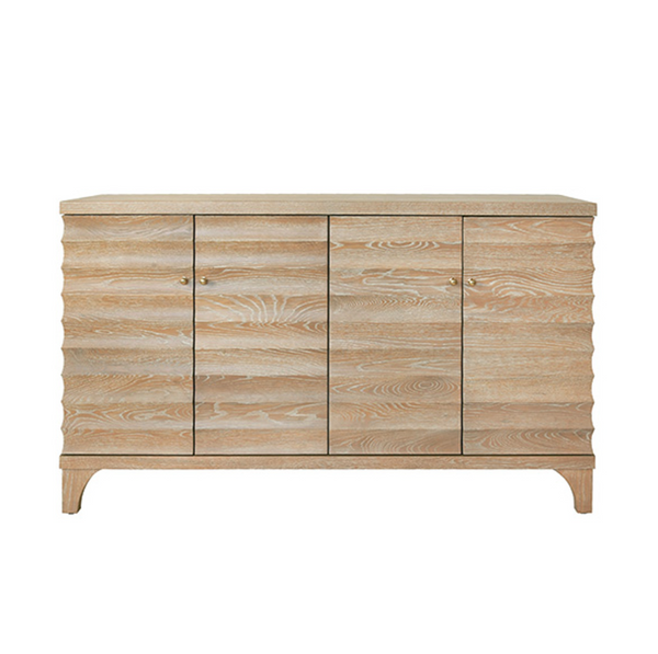 Gates Cerused Oak Four Door Buffet with Horizontal Fluted Detail