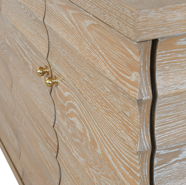 Gates Cerused Oak Four Door Buffet with Horizontal Fluted Detail