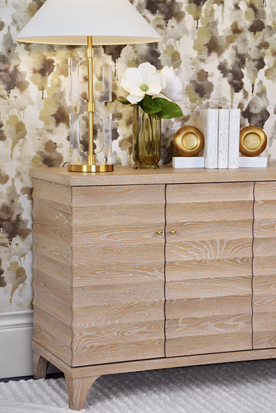 Gates Cerused Oak Four Door Buffet with Horizontal Fluted Detail