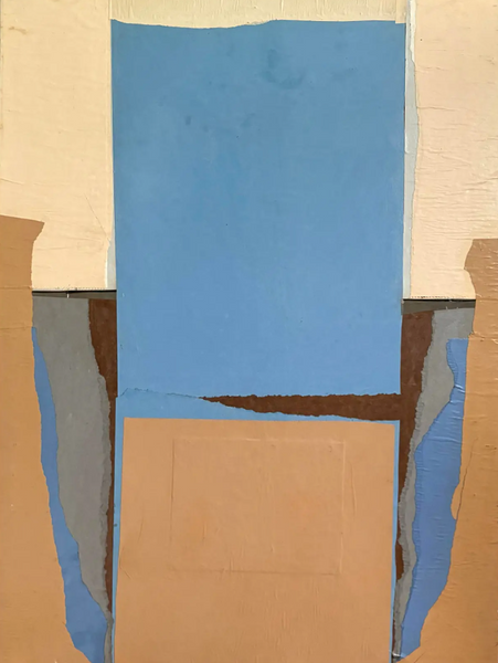 Barbara Beck 1960s Abstract Paper Collage on Board