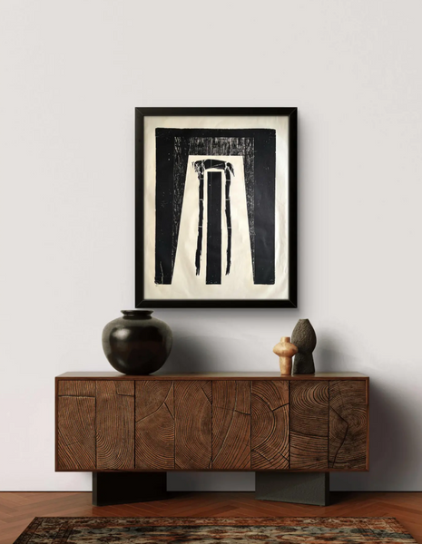 Barbara Beck 1970s Mid Century Modern Woodblock on Paper, Edition of 20