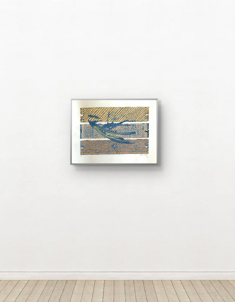 Barbara Beck Abstract Mid Century Modern Woodblock Print on Paper