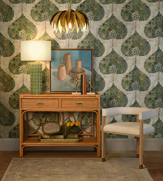 Fifi Antique Brass Palm Leaf Pendant Light