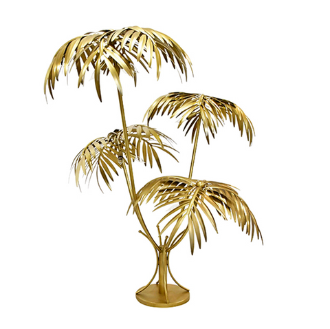 Gilda Antique Brass Oversized Nine Light Palm Tree Floor Lamp