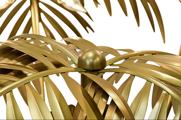 Gilda Antique Brass Oversized Nine Light Palm Tree Floor Lamp