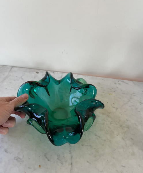 Vintage Mid Century Fratelli Toso Murano Glass Bowl