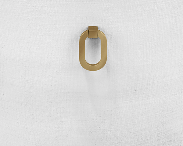 Sadie White Textured Linen Framed Counter Stool with White Performance Linen and Brass