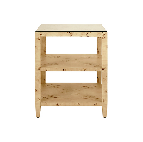 Amie Light Burlwood Side Table