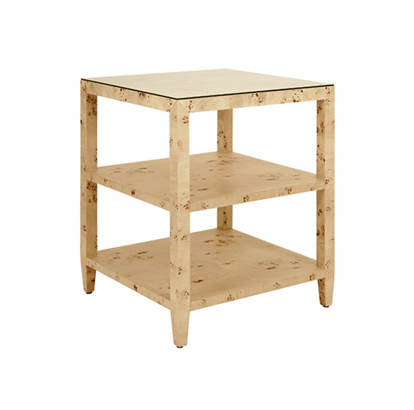 Amie Light Burlwood Side Table