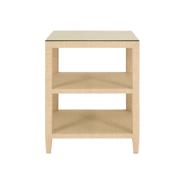 Amie Natural Grasscloth Side Table