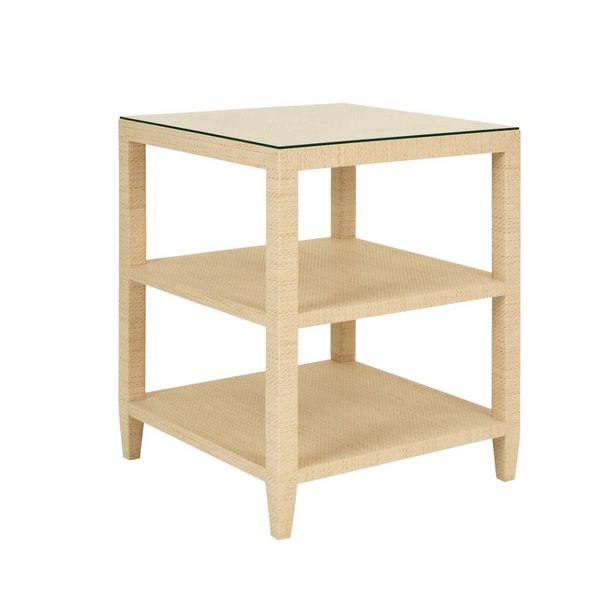 Amie Natural Grasscloth Side Table