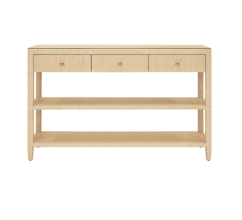 Briar Natural Grasscloth Three Drawer Console Table
