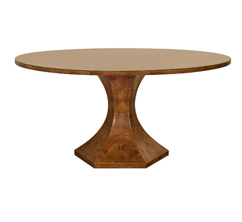 Bryce Dark Burlwood Hexagonal Base Dining Table