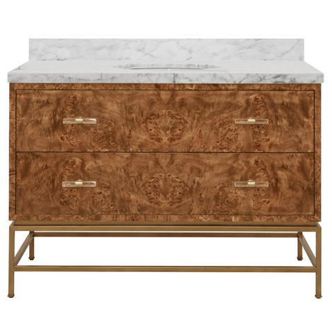 Clifford Dark Burlwood 48" Single Sink Bath Vanity