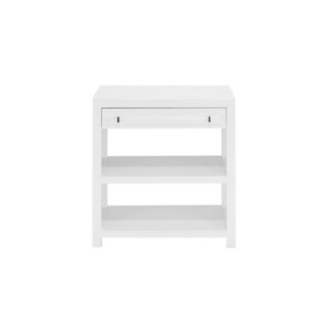 Garbo White Lacquer Side Table