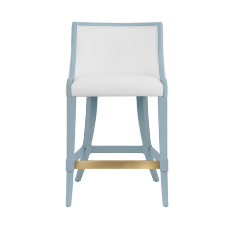 Keaton Counter Stool - Matte Light Blue Lacquer