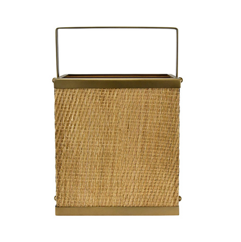 Nelson Rattan and Burnished Brazz Magazine Holder