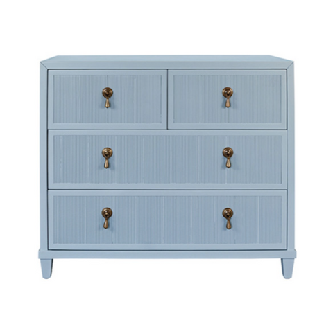 Pascal Provincial Matte Light Blue Lacquer Chest of Drawers