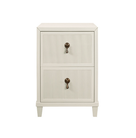 Novalie Antique White Matte Lacquer Side Table