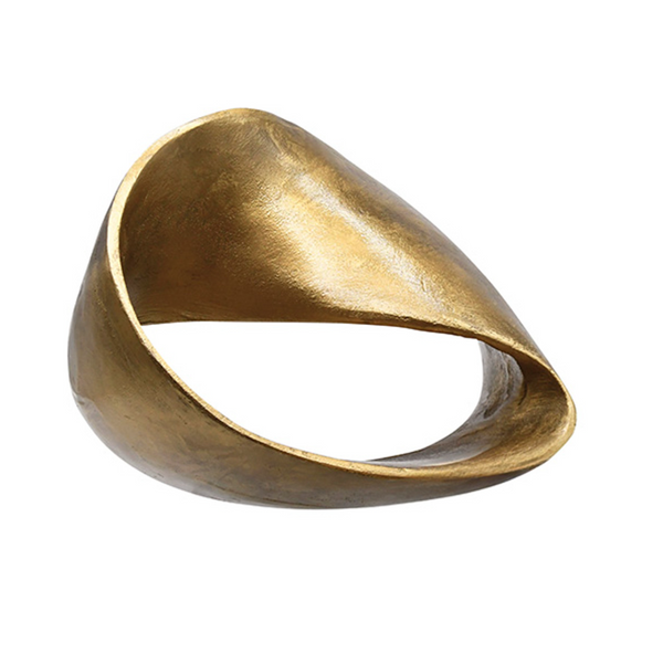 Ruben Abstract Textured Brass Sculpture