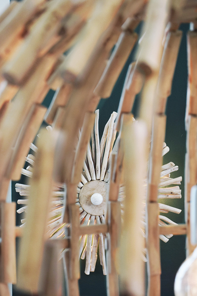 Rio Eucalyptus Wood Wall Sconce/Semi Flushmount Ceiling Light