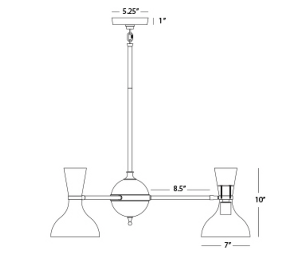 Clare Two Tone Metal Chandelier - Matthew Izzo Collection