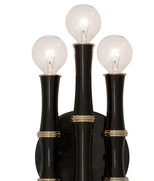 Kane Modern Wall Sconce - Obsidian Black & Brass