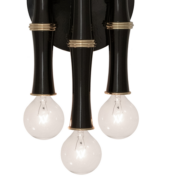 Kane Modern Wall Sconce - Obsidian Black & Brass