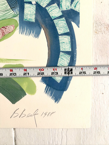 Barbara Beck 1988 Abstract Watercolor Painting on Paper