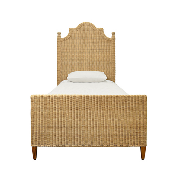 Chamberlain Rattan Bed Frame -Arched Headboard, Footboards, & Side Rails