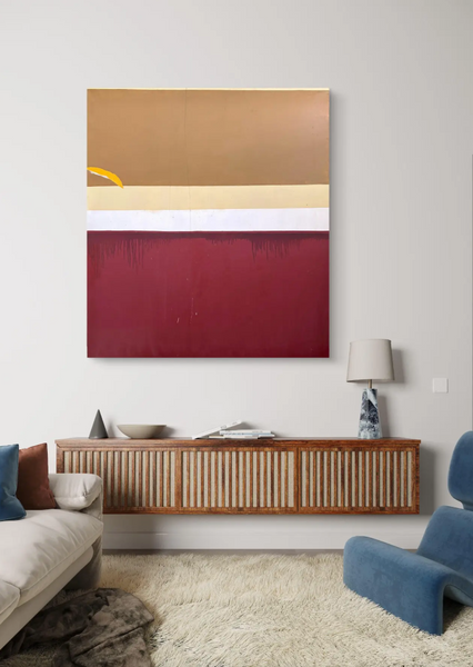 Barbara Beck 1960s Abstract Oil Painting on Canvas