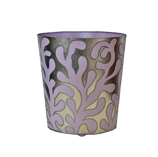 Jane Handpainted Oval Metal Waste Basket - 3 Color Options