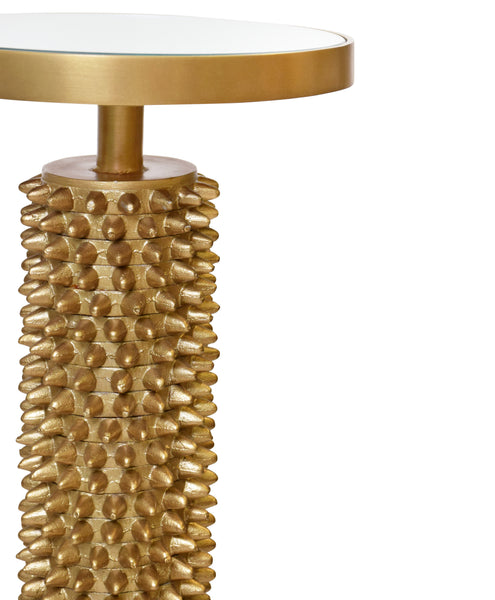 Talia Brass & Marble Pedestal Accent Table