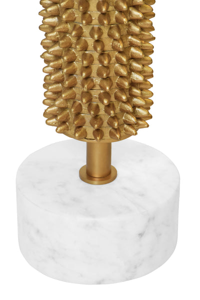 Talia Brass & Marble Pedestal Accent Table