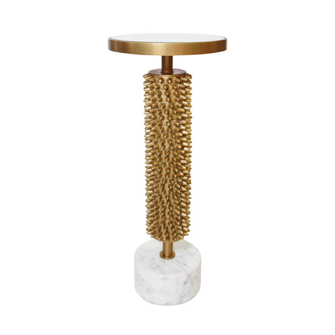 Talia Brass & Marble Pedestal Accent Table