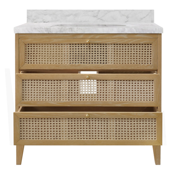 Wynn Cerused Oak Bath Vanity w/Porcelain Sink