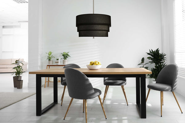 Robert Abbey Decker Three Tier Raven Black Pendant