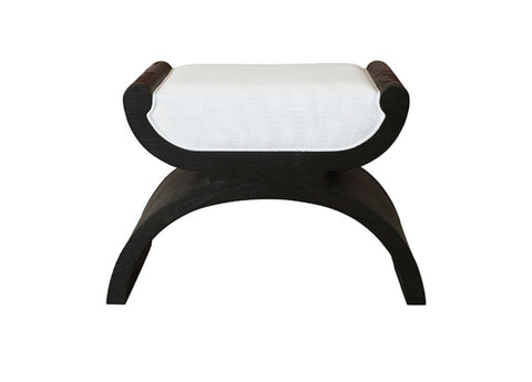 Worlds Away Janna Modern Espresso Oak Stool - Matthew Izzo Home