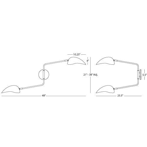 Rico Espinet Racer Adjustable Double Wall Sconce