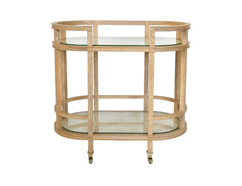 Worlds Away Zaina Oak Bar Cart - Matthew Izzo Home