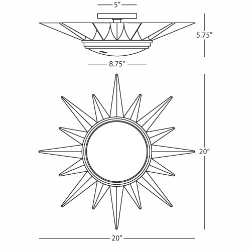 Robert Abbey Cosmos Flush-Mount Light