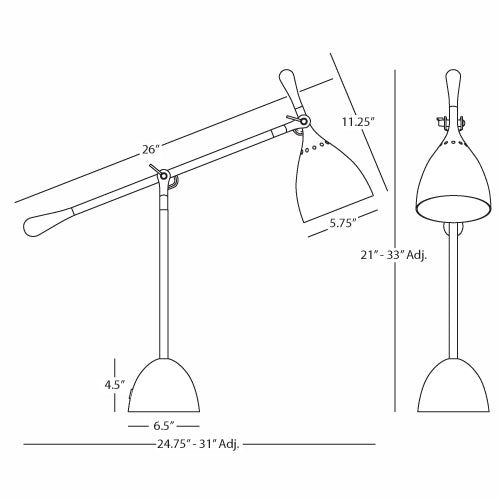 Robert Abbey Ledger Adjustable Table Lamp
