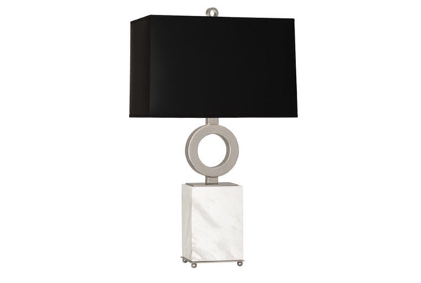 Robert Abbey Oculus White Marble/Nickel Table Lamp
