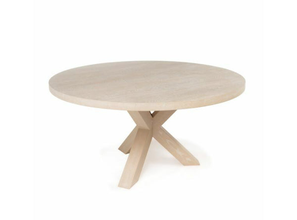 Greer 60" Round Cerused Oak Dining Table