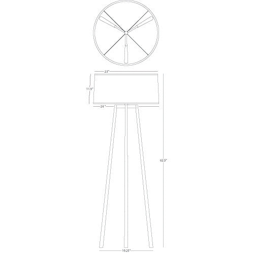 Robert Abbey Rico Espinet Shinto Tripod Floor Lamp