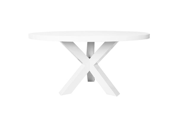 Greer 60" Round White Lacquer Dining Table