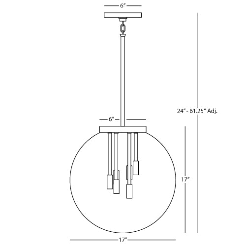 Robert Abbey Zoltar Glass Globe Pendant
