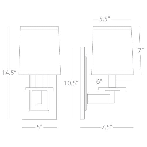 Robert Abbey Alice Single Wall Sconce