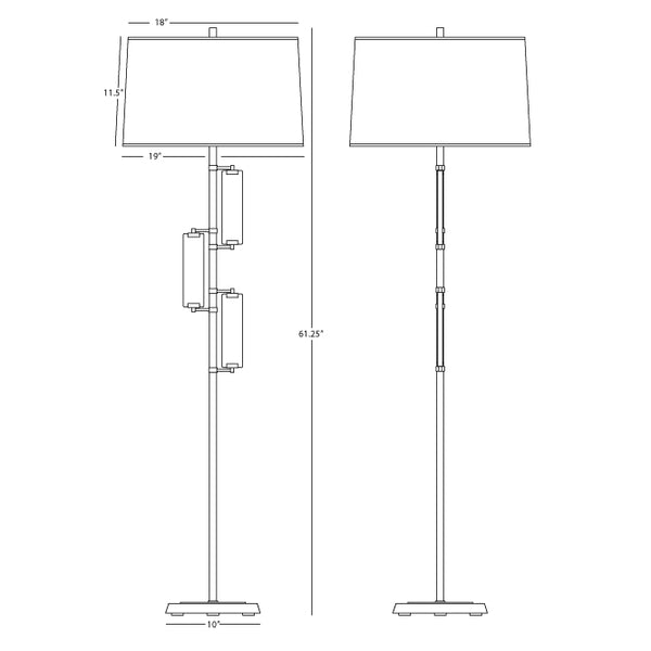 Robert Abbey Alston Nickel Floor Lamp
