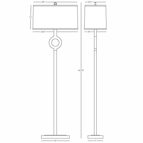 Robert Abbey Oculus Brass/Linen Marble Floor Lamp